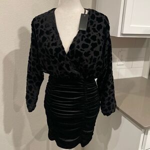 NWT Anthropologie Greylin velvet rusched mini party dress